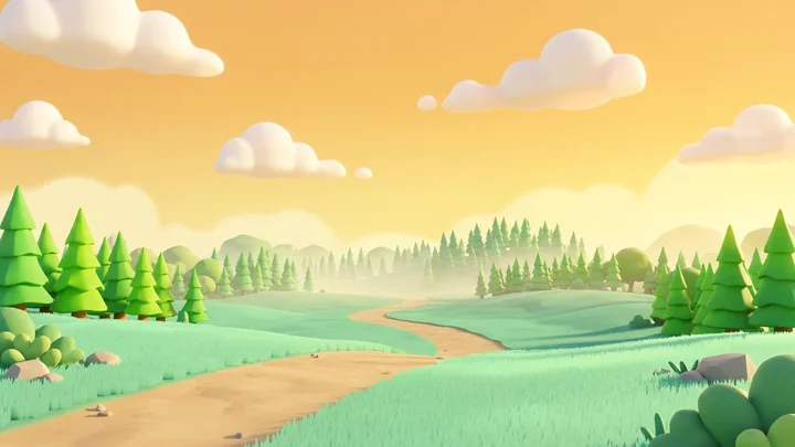 Sunlight over the paths of the Forest of Words.